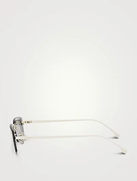Fendi First Crystal Rectangular Sunglasses