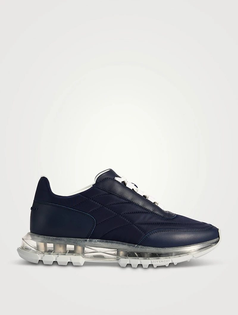 Nylon And Leather Sneakers