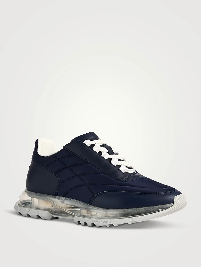 Nylon And Leather Sneakers