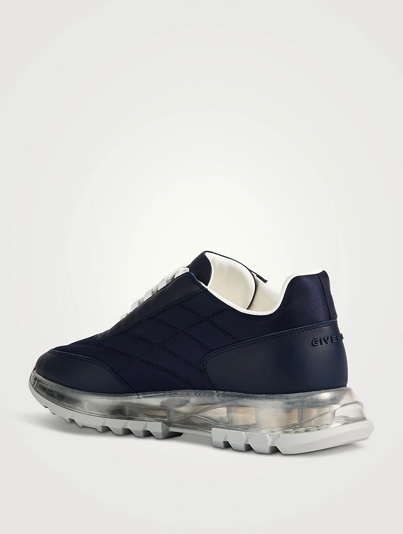 Nylon And Leather Sneakers