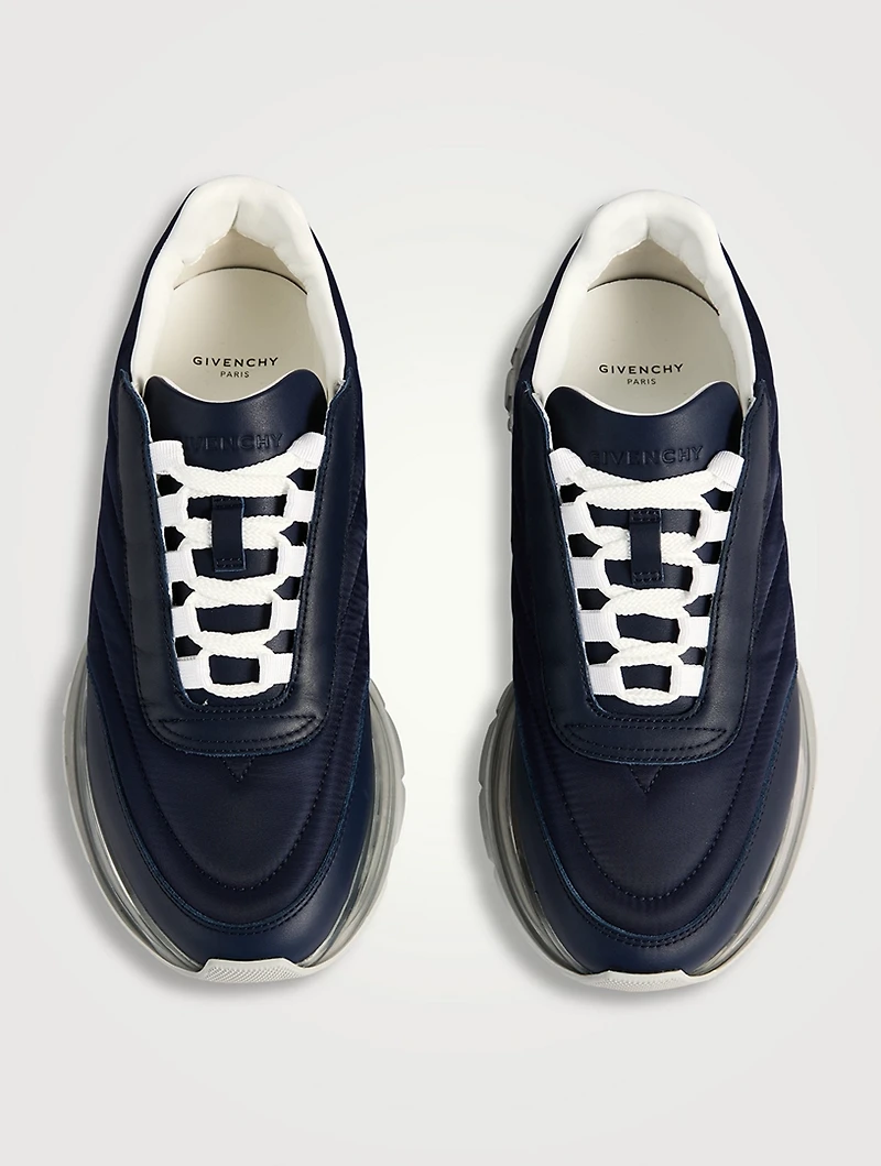 Nylon And Leather Sneakers