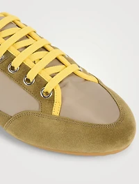 Nylon And Suede Slim Sneakers
