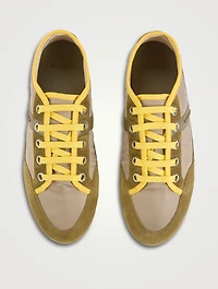 Nylon And Suede Slim Sneakers