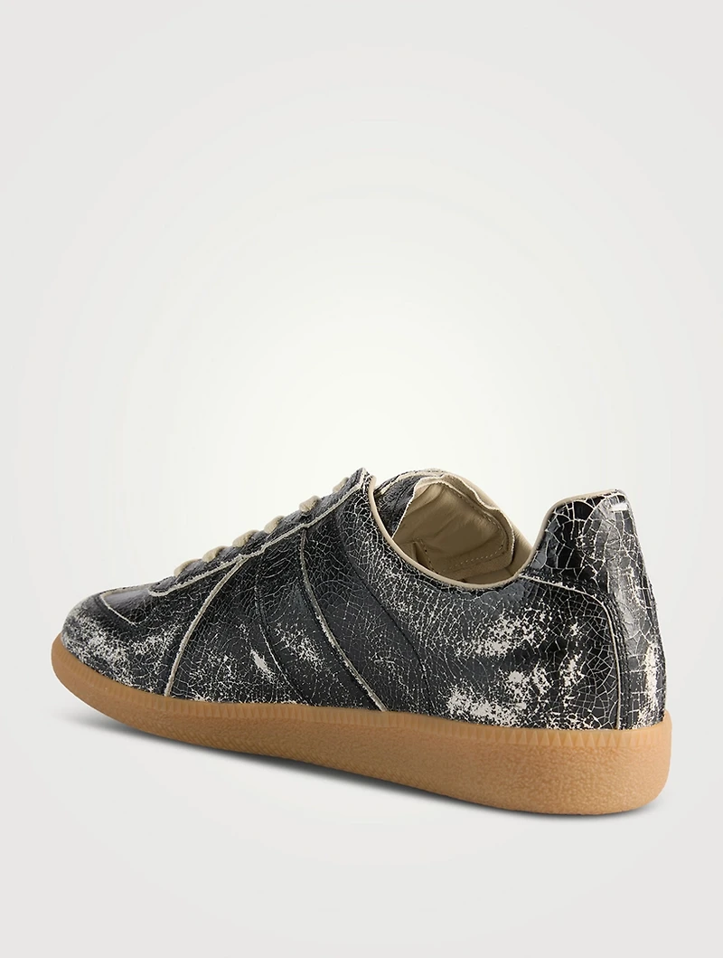 Replica Cracked Leather Sneakers
