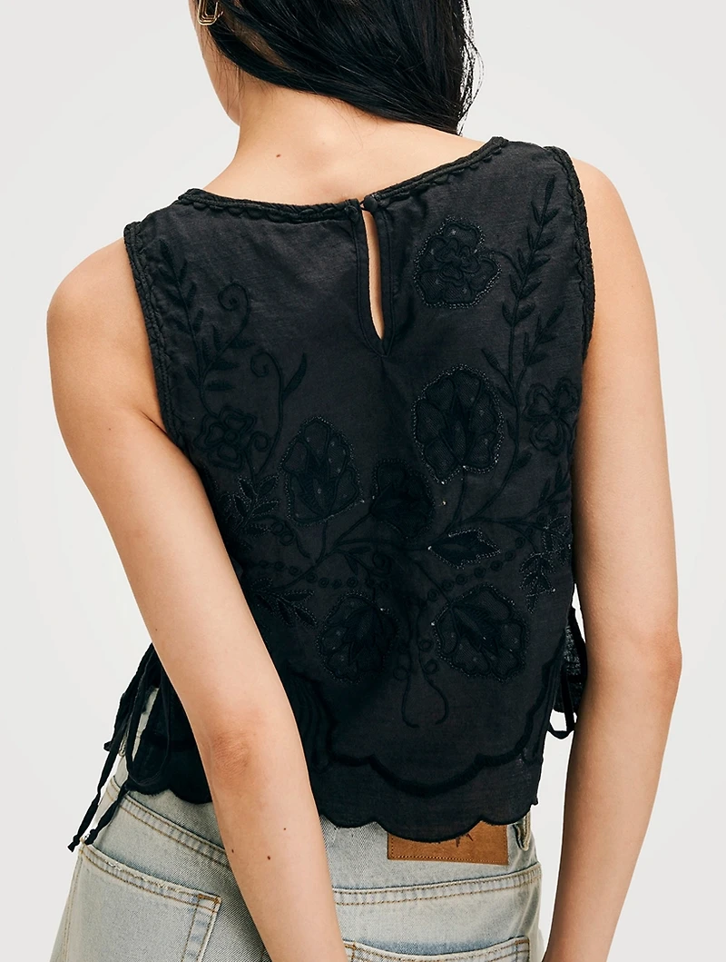 Faded Gardens Side-Tie Blouse