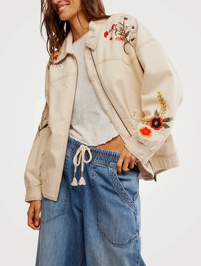Dusty Trails Embroidered Denim Jacket