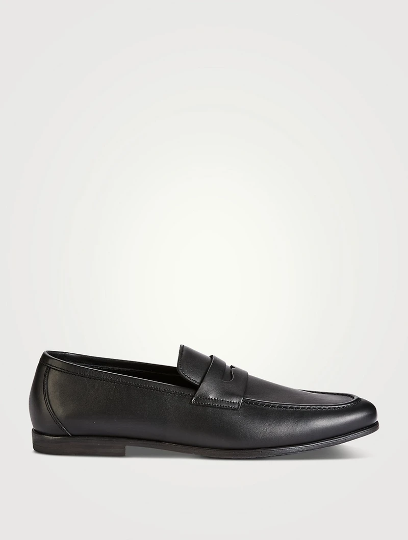 Tumbled Leather Penny Loafers
