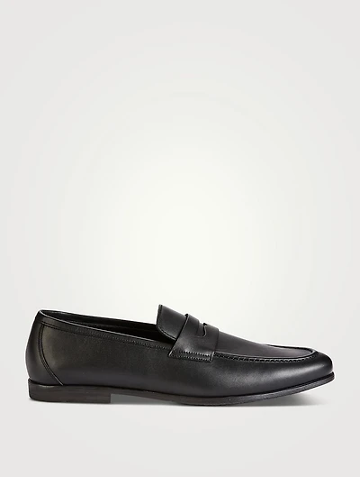 Tumbled Leather Penny Loafers