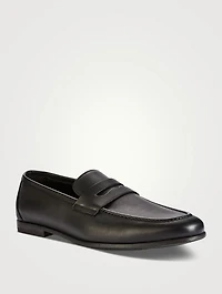 Tumbled Leather Penny Loafers