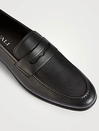 Tumbled Leather Penny Loafers