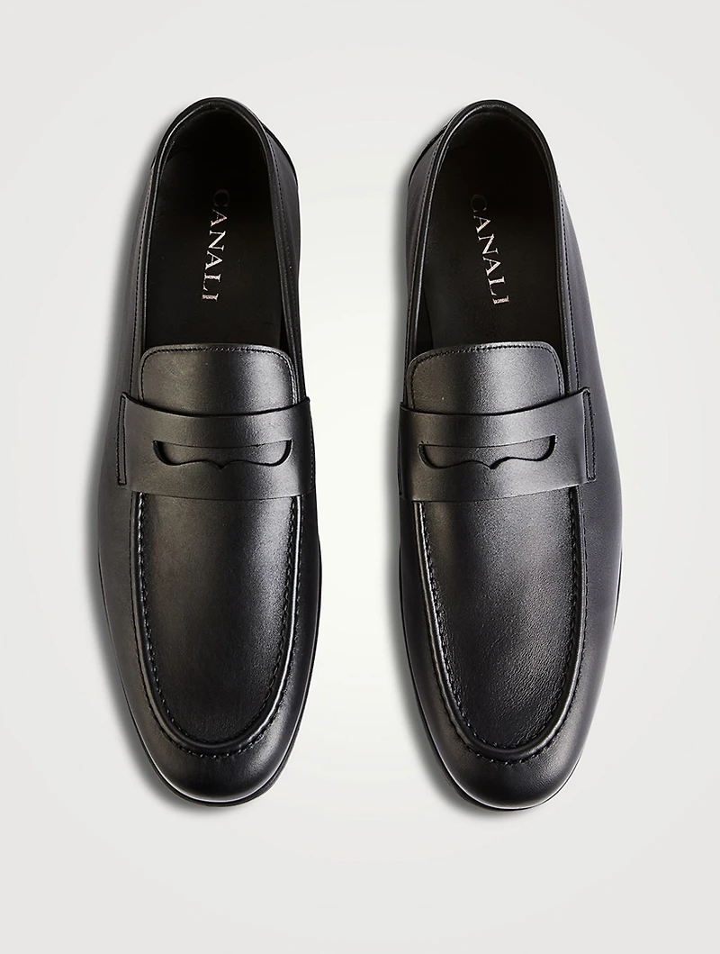 Tumbled Leather Penny Loafers