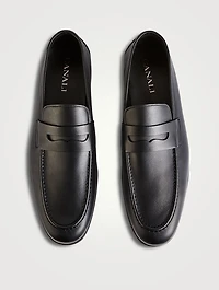 Tumbled Leather Penny Loafers