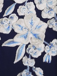 Floral-Embroidered Shift Dress