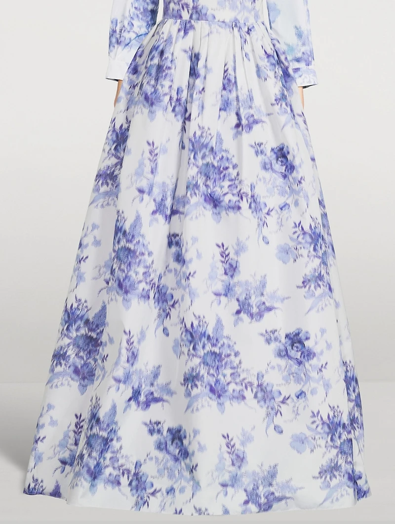 Taffeta Ball Skirt Floral Print