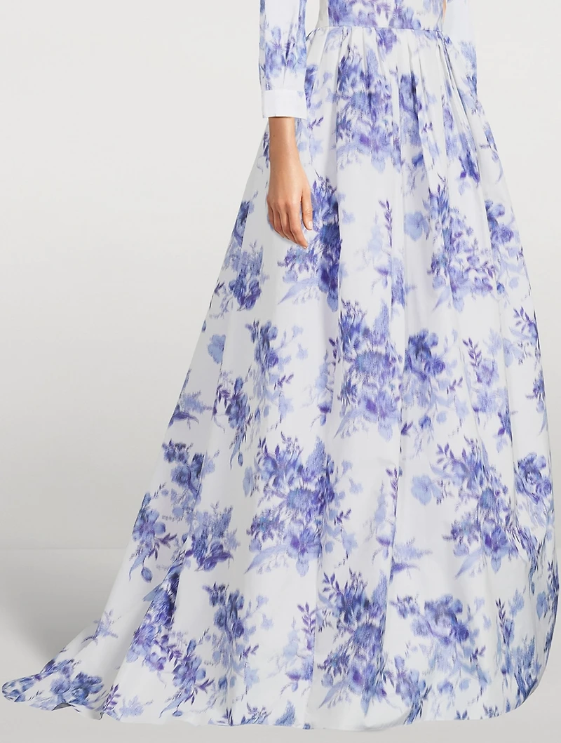 Taffeta Ball Skirt Floral Print