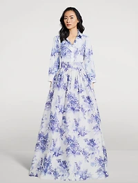 Taffeta Ball Skirt Floral Print