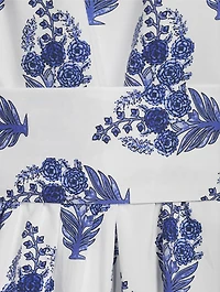 Belted Poplin Shirt Dress Floral Print