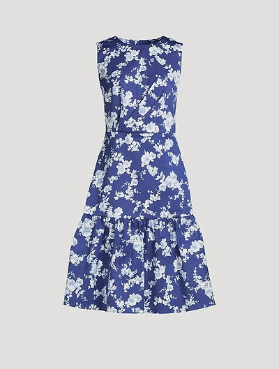 Cotton Faille Dress Floral Print