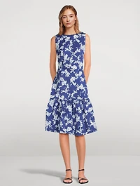 Cotton Faille Dress Floral Print