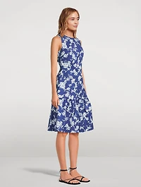 Cotton Faille Dress Floral Print
