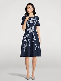 Floral Jacquard Midi Dress