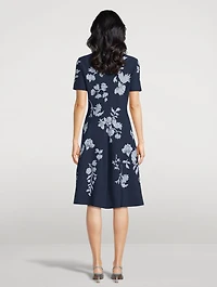 Floral Jacquard Midi Dress