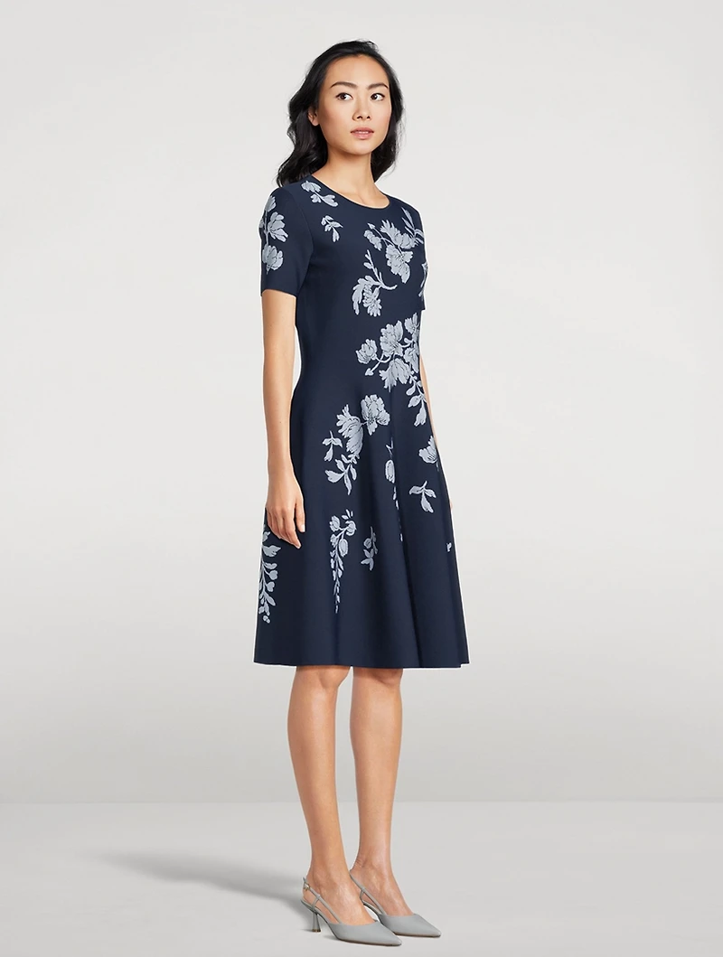 Floral Jacquard Midi Dress