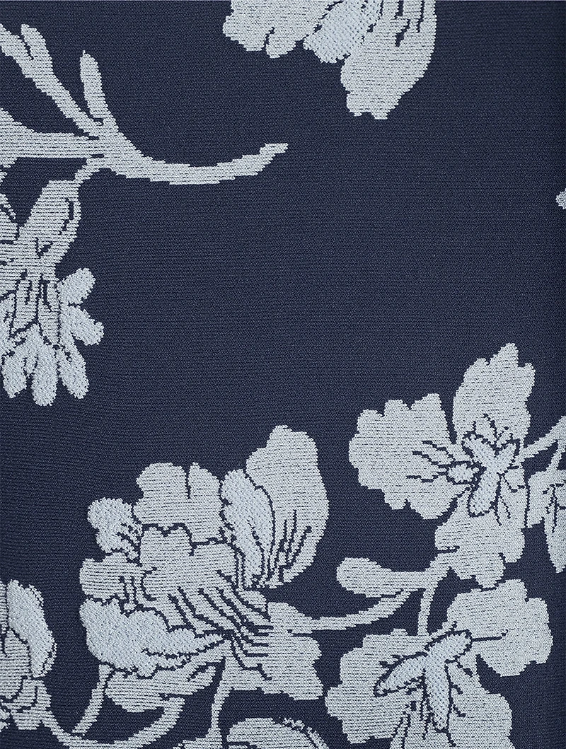 Floral Jacquard Midi Dress