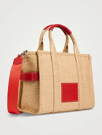 The Medium Daisy-Embroidered Raffia Tote Bag
