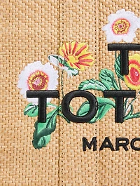 The Medium Daisy-Embroidered Raffia Tote Bag