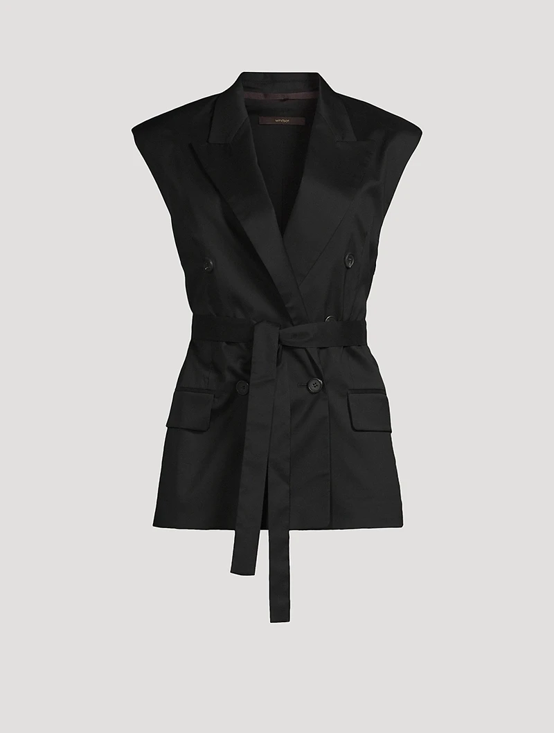 Belted Double-Breasted Vest