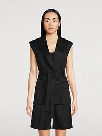 Belted Double-Breasted Vest