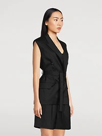 Belted Double-Breasted Vest