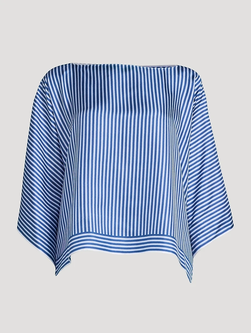 Silk Blouse In Stripe Print