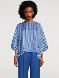 Silk Blouse In Stripe Print