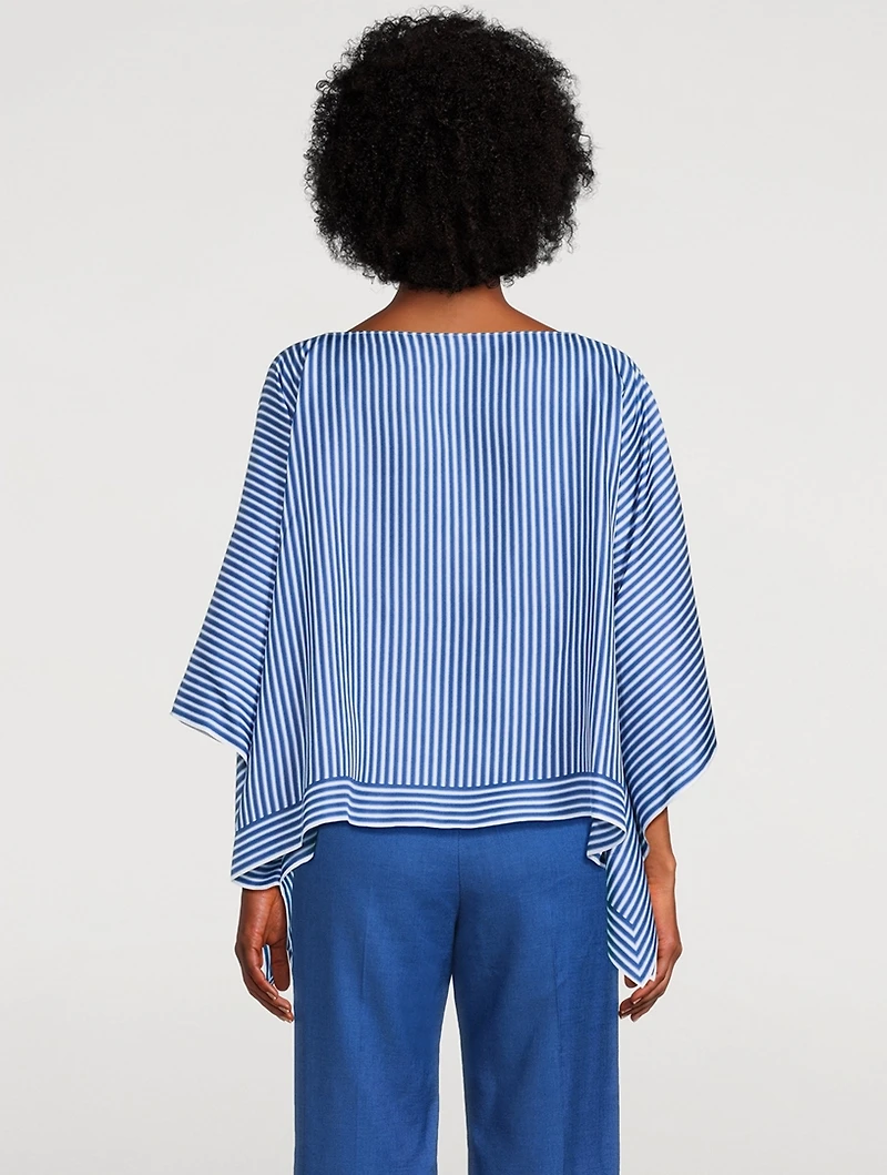 Silk Blouse In Stripe Print