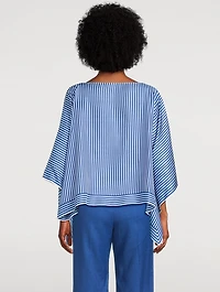 Silk Blouse In Stripe Print