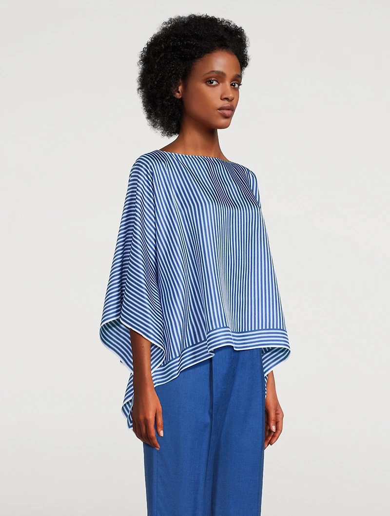 Silk Blouse In Stripe Print