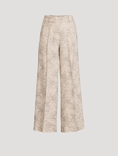 Marlene Wide-Leg Trousers Floral Print