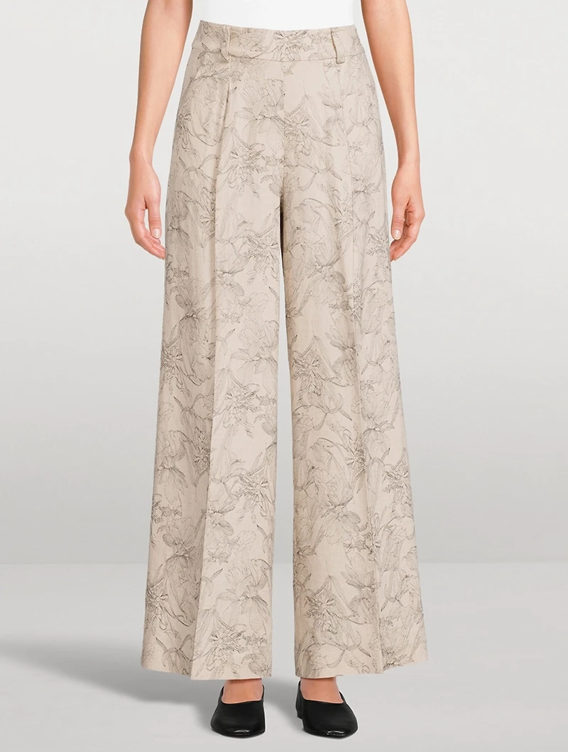 Marlene Wide-Leg Trousers Floral Print