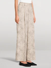 Marlene Wide-Leg Trousers Floral Print