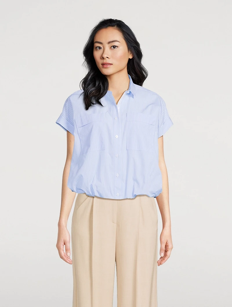 Blouson Shirt Stripe Print
