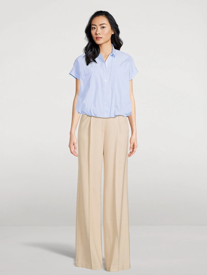 Blouson Shirt Stripe Print