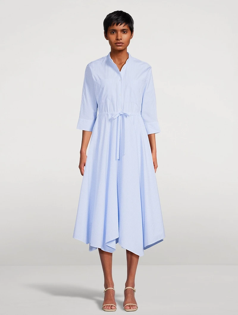 Poplin Shirt Dress Stripe Print