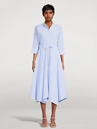 Poplin Shirt Dress Stripe Print
