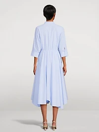 Poplin Shirt Dress Stripe Print