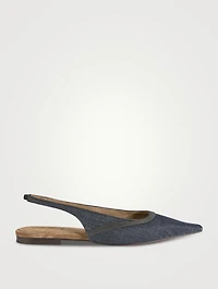 Denim Slingback Flats