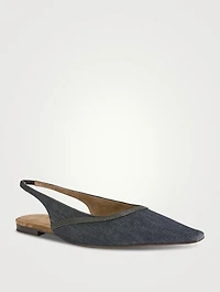 Denim Slingback Flats