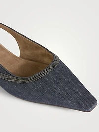 Denim Slingback Flats