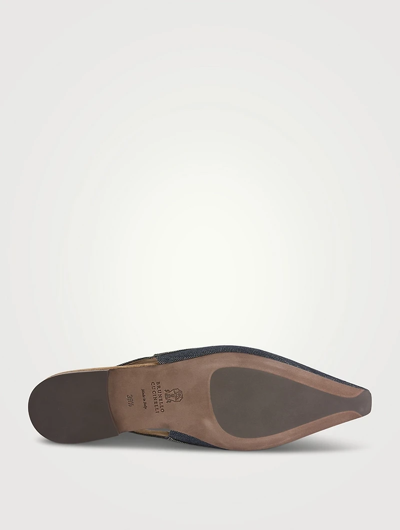 Denim Slingback Flats
